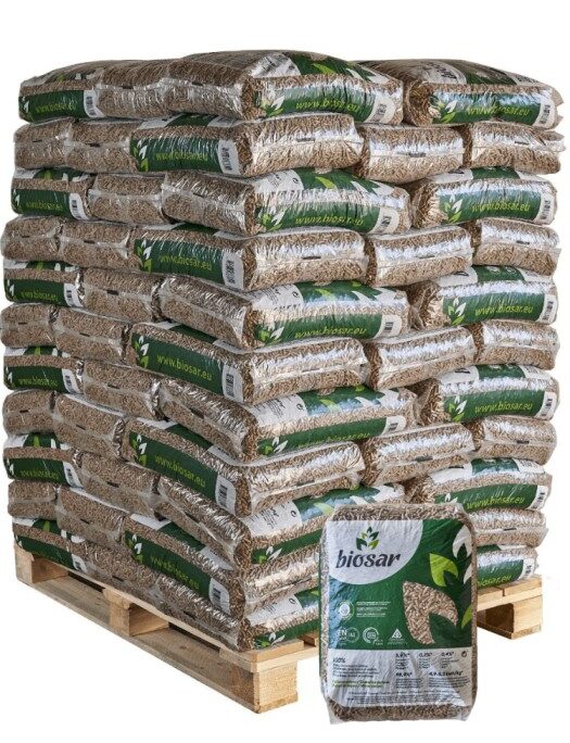 Pellet di Legno Biosar - Bancale da 77 sacchi da 15 kg